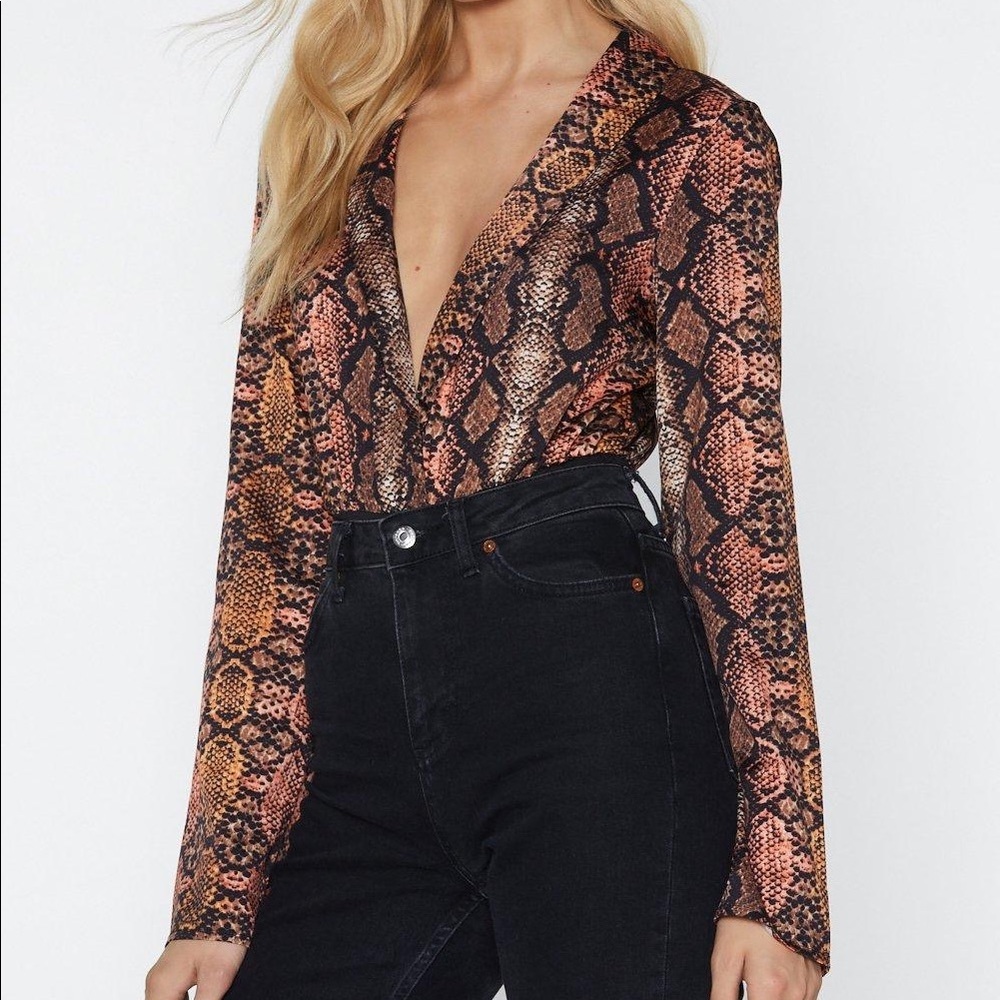 NWT Nasty Gal Snakeskin Bodysuit
